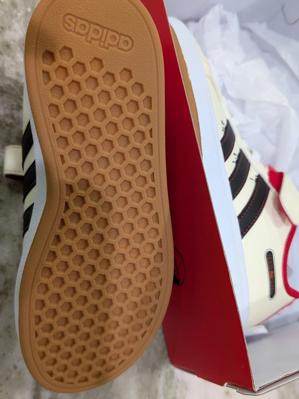 Adidas Special Edition Home Alone Kids Cream & Black Classic  Sneakers